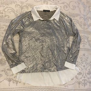 Silver Sparkle Holiday Blouse